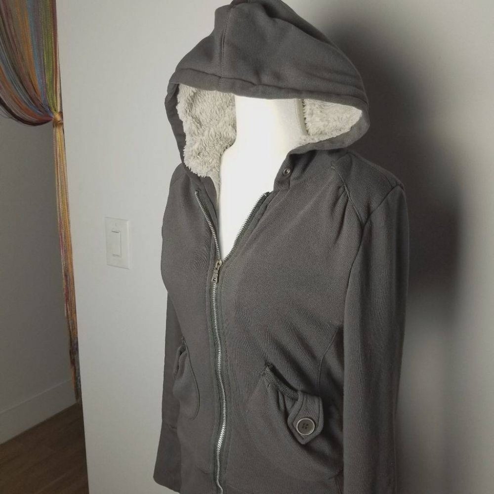 Warm Hoodie Gray Sweatshirt M